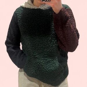 Cozy Colorblock Sherpa Jacket